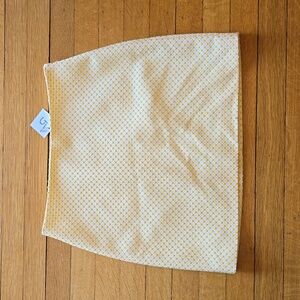 NWT, Club Monaco, Rowan Mini Skirt, Jacquard Yellow Polka Dot Print, Women's 0